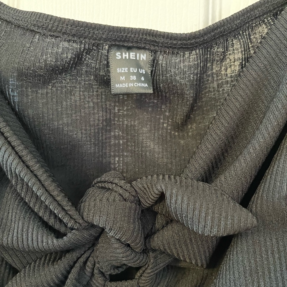Black Puff Sleeve Junior Girls Top - Picture 4 of 4